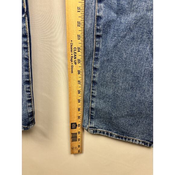 Pretty Little Thing Women’s Blue Split Hem Straight Leg Jeans Sz 6 NWT - Picture 3 of 9